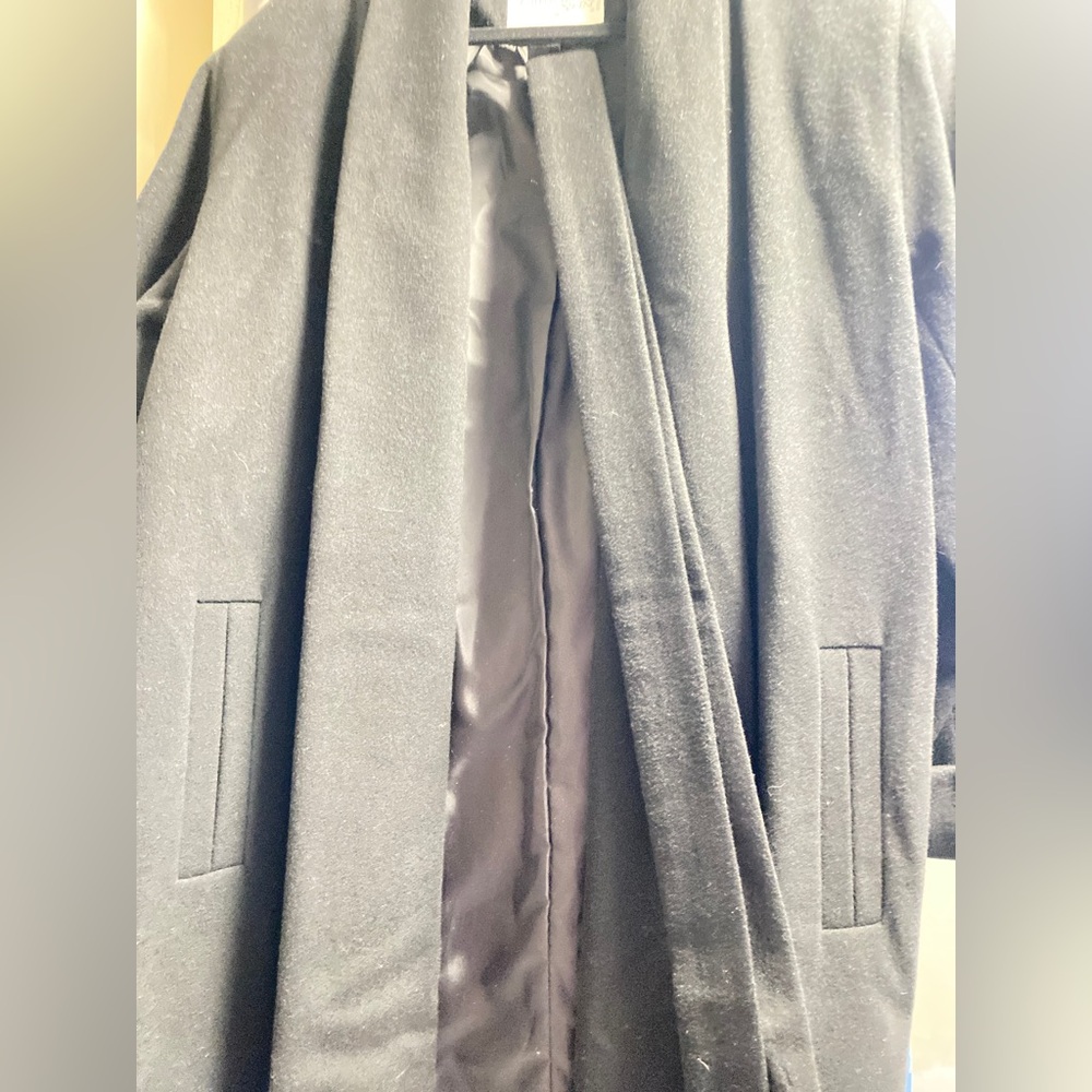 International scene Made in Russia Elegant Black Long Coat - Picture 5 of 11